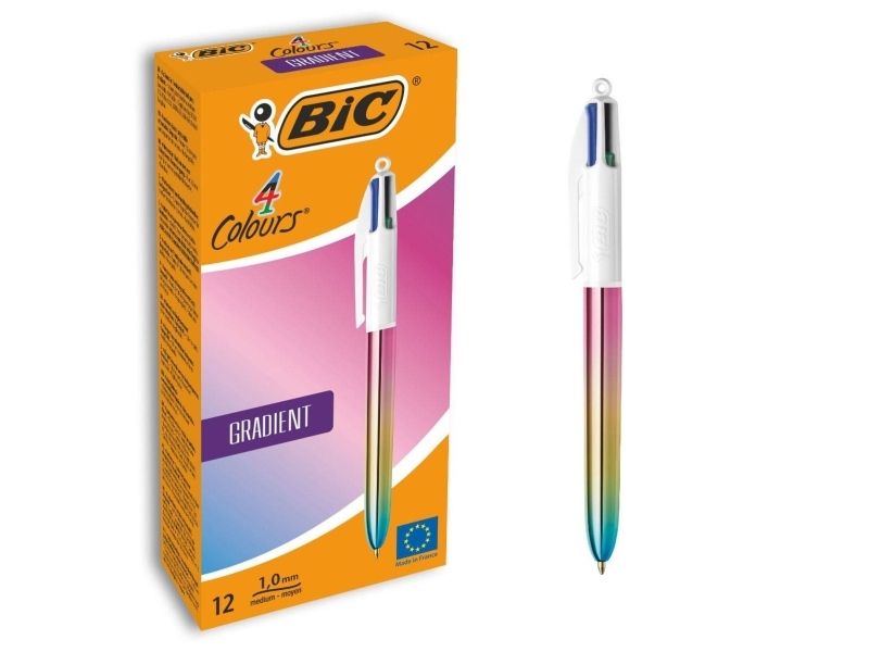 Bic 511034, Clip, Clip-On-Einziehkugelschreiber, Nachfüllbar, Schwarz, Blau, Grün, Rot, 12 Stück(E), Medium