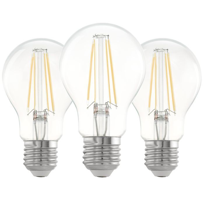 Eglo E27 Led A60 Standardglühlampe Klar Mit Warmweißem Licht, 3Er Pack