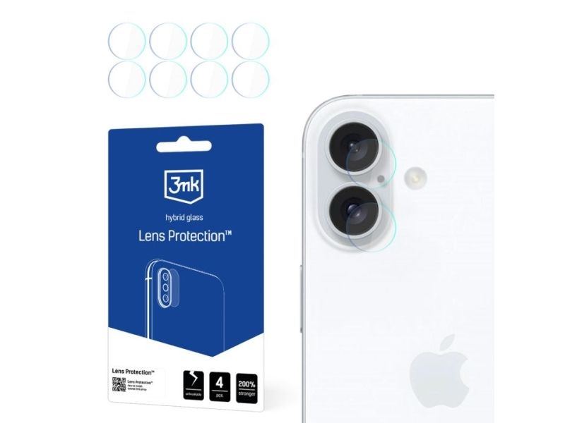 3Mk Lens Protection Pro, Apple, Iphone 16 Plus, Scratch Resistant, Shock Resistant, Transparent, 1 Pc(S)