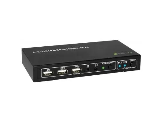 TECHly 2x1 USB HDMI KVM Switch 4Kx2K - KVM / audio-switch - 2 x KVM / audio - 1 lokalbruger - desktop