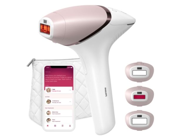 Philips Lumea IPL 9000 Series BRI955/01 IPL-hårfjerningsenhed med SenseIQ, Intenst pulserende lys (IPL), Guld, Hvid, 8,5 min., 2,5 min., 2 min., 1,5 min.