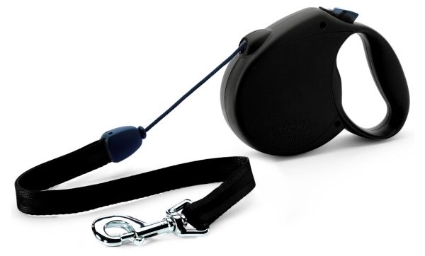 Flexi Rope Lead Standard Size M 5 M Maximum Weight 20 Kg, Hund, Fleksibel Hundesnor, Sort, Ledning, 20 Kg, Monokromatisk