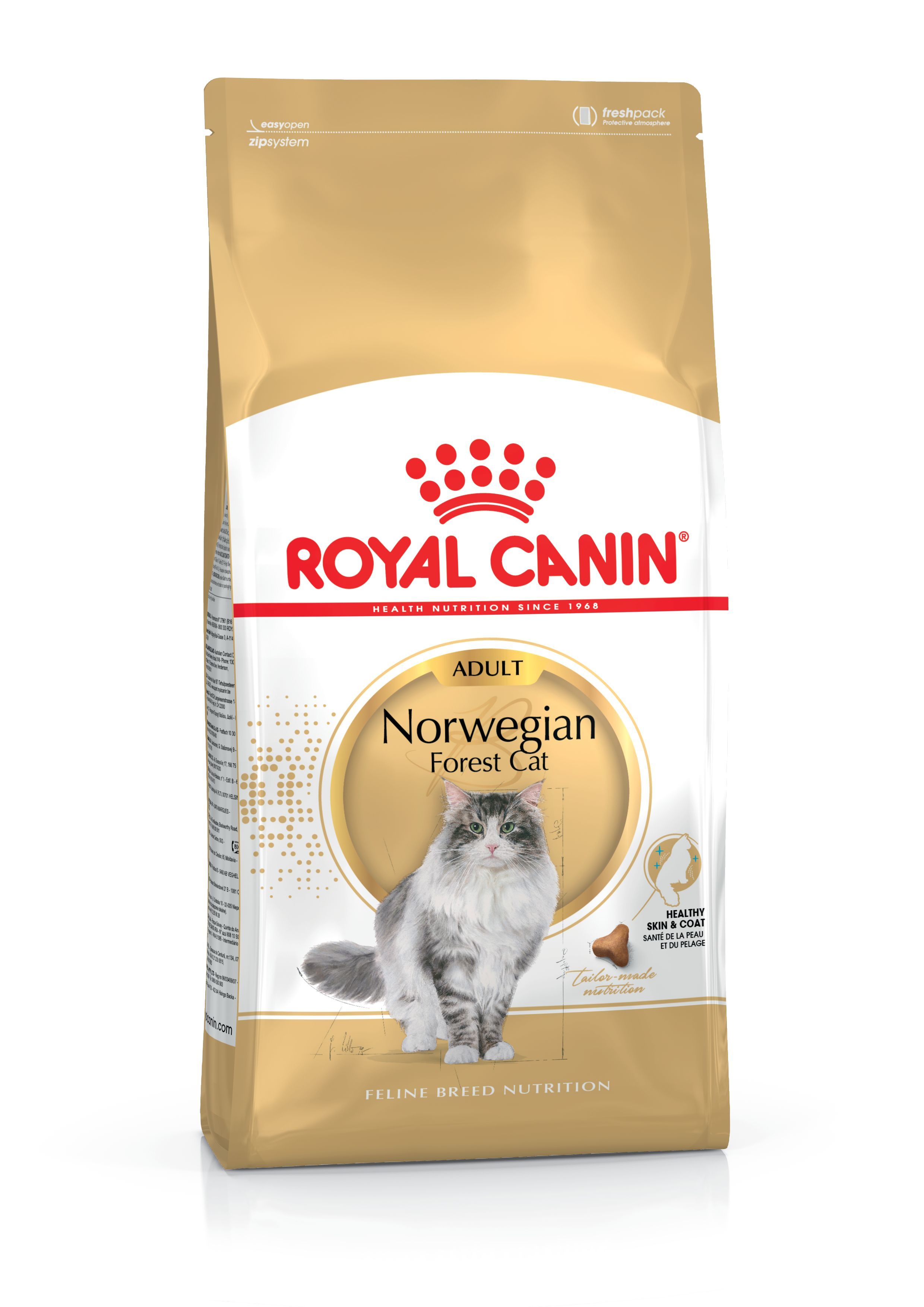 Royal Canin Norwegian Forest Cat Adult, Adult, Norwegische Waldkatze, Geflügel, 10 Kg, Antioxidantien Enthalten