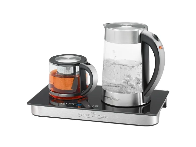 ProfiCook PC-TKS 1056 - Tea/coffee maker / kettle - 1.7 liter - 2.3 kW - glas i rostfritt stål | Köksapparater - Juice, is och vatten - Vattenkokare | GameStuff
