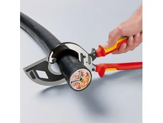 KNIPEX Kabelsaks (skraldeprincip, 3-gearet) med flerkomponent-håndtag 320 mm