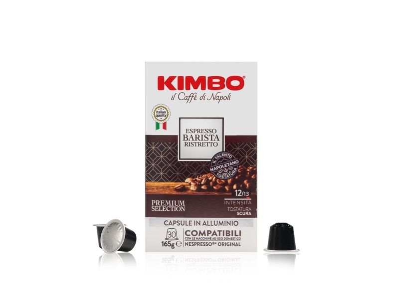 Kimbo 014173, Kaffekapsel, Espresso, Ristretto, Mørkristet, Nespresso, 30 Stk, Kasse
