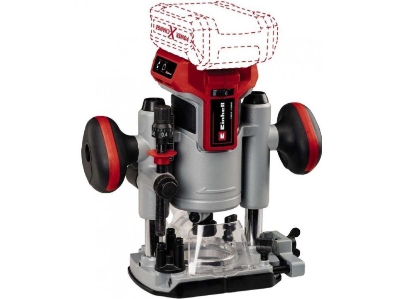 Einhell TP-RO 18 Set Li BL, Borstl&ouml;s, Svart, R&ouml;d, Silver, 30000 RPM, 6, 8 (5/16), 3,5 cm, Batteri - SOLO