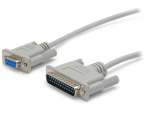 StarTech 10 ft Cross Wired DB9 to DB25 Serial Null Modem Cable - F/M - Null modem cable - DB-9 (F) to DB-25 (M) - 10 ft - SCNM925FM - Nulmodem-kabel - DB-9 (hun) til DB-25 (han) - 3 m - for P/N: ICUSB23208FD, ICUSB23216FD, ICUSB232PROC, PEX1S953LP, PEX2S1050, PEX2S953, PEX2S953LP