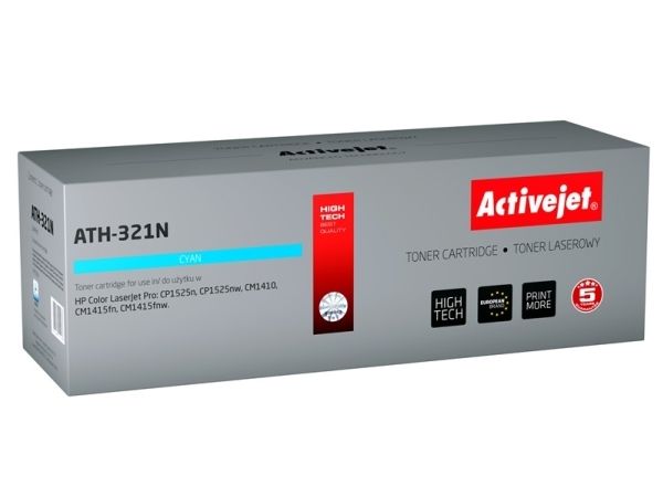 Activejet Ath-321N (Erstatning For Hp 128A Ce321a Supreme 1300 Sider Blå), 1300 Sider, Blå, 1 Stk