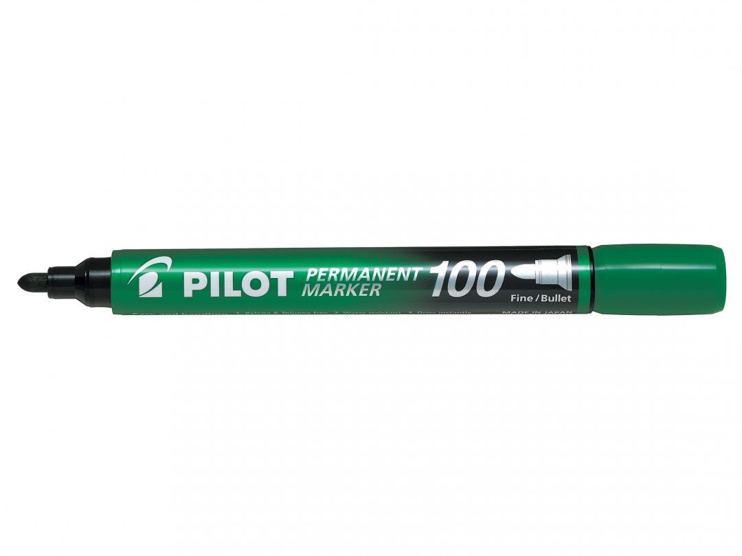 Permanent marker Pilot SCA 100, rund, grøn