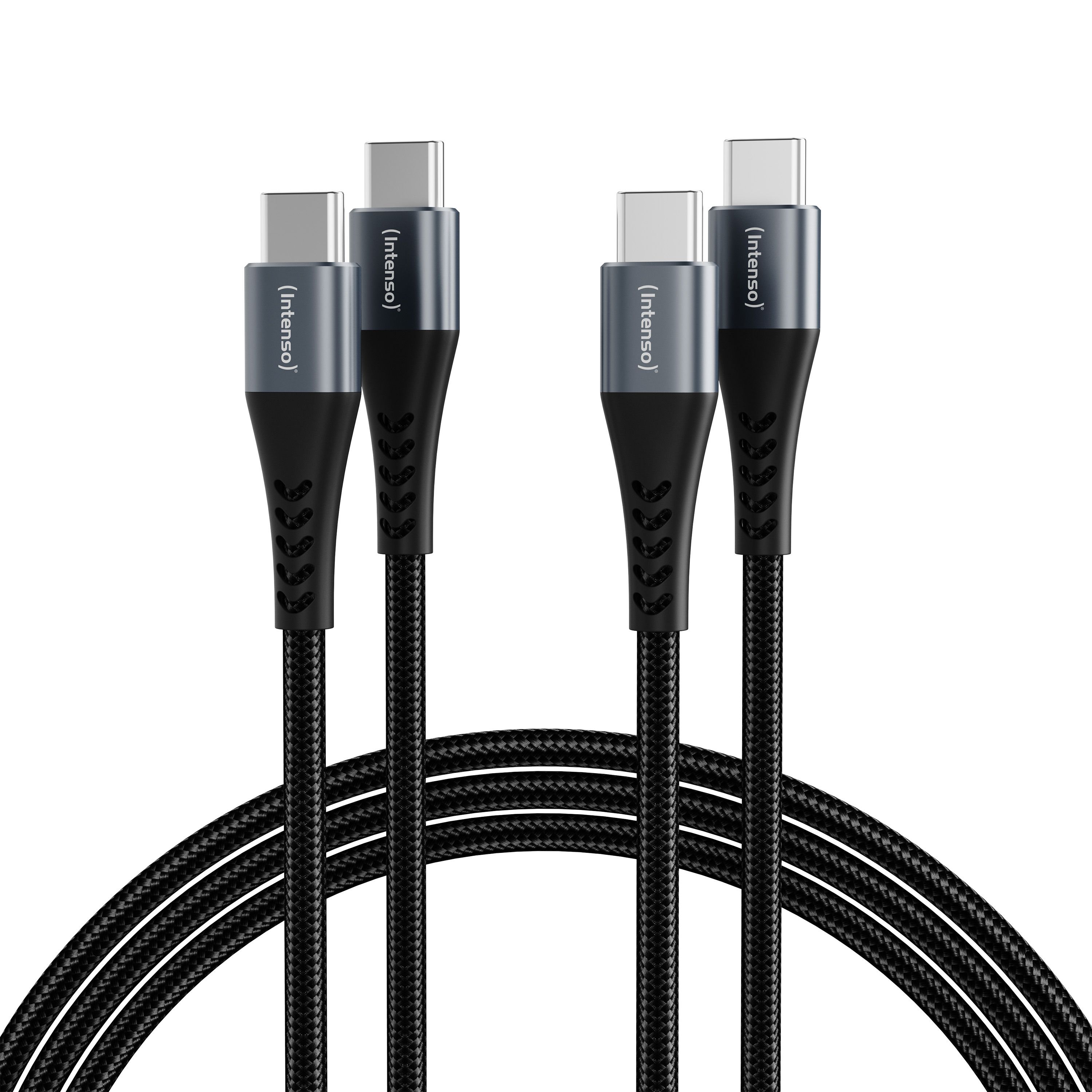 Intenso Charging / Data Cable C240c / 2 Meter / Dubbel Pack / Zwart, 2 M, Usb C, Usb C, Schwarz