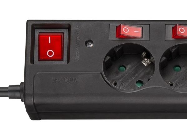 Goobay 72567, 6 Ac-Ausgänge, Cee, Typ F, 230 V, 50 Hz, 16 A, 3500 W