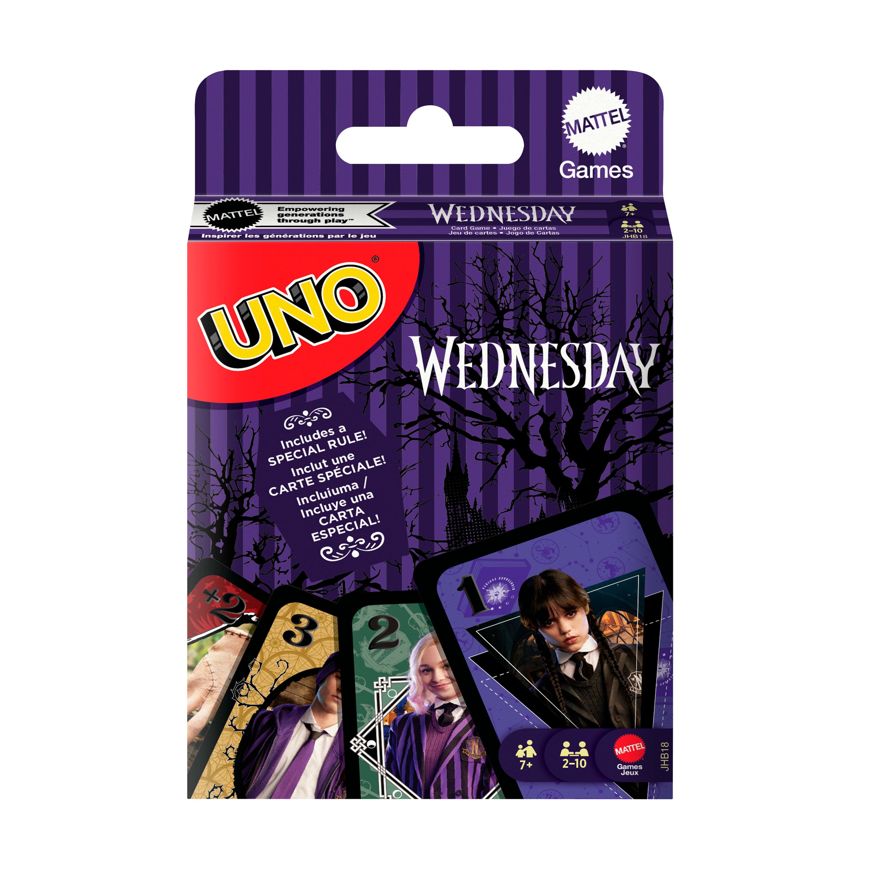 Mattel Games UNO Wednesday, Kortspil, Familie, 7 År