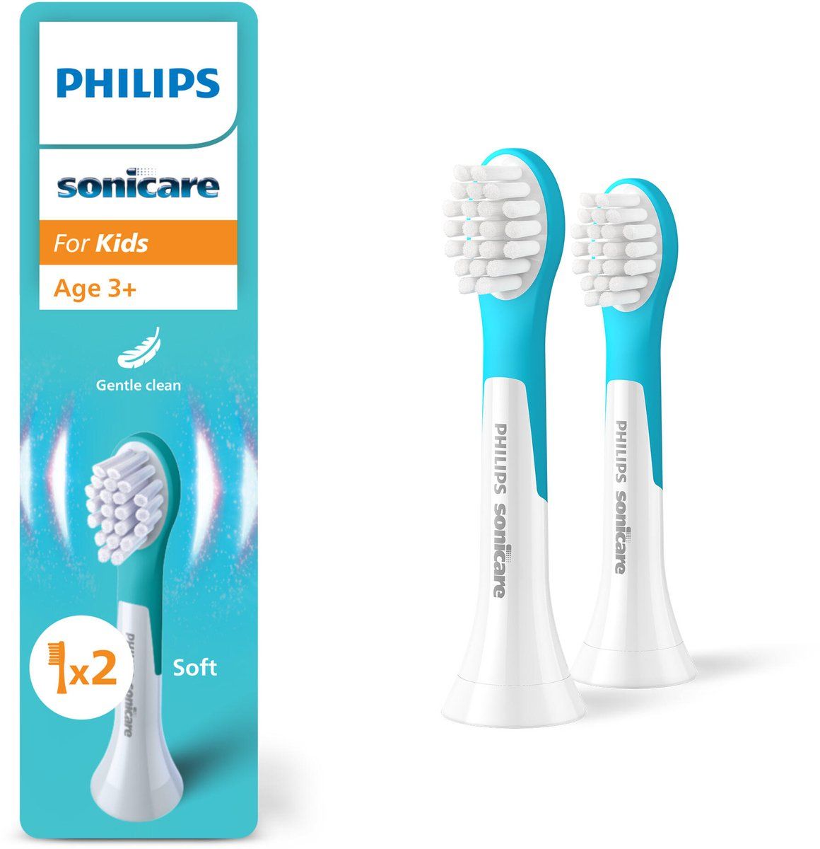 Philips Tandbørstehoveder Sonicare For Kids HX6032 - replacement brushhead - white/sea