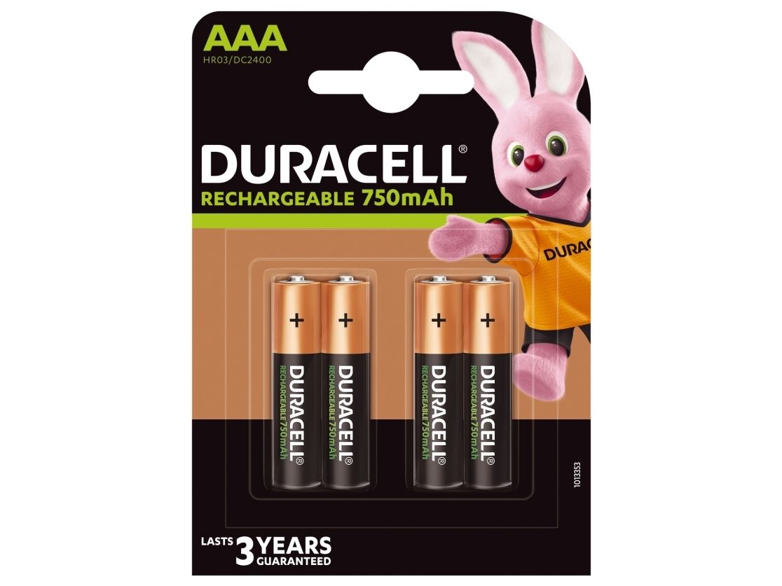 Duracell Aaa (4Pcs), Wiederaufladbarer Akku, Aaa, Nickel-Metallhydrid (Nimh), 1,2 V, 4 Stück(E), 750 Mah