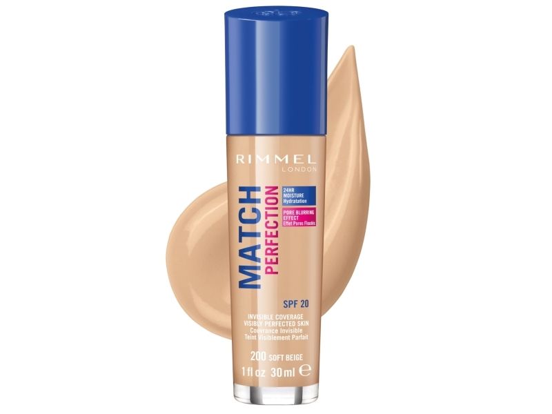 Rimmel London Match Perfection 24Hr Spf20 Foundation 200 Soft Beige 30 Ml