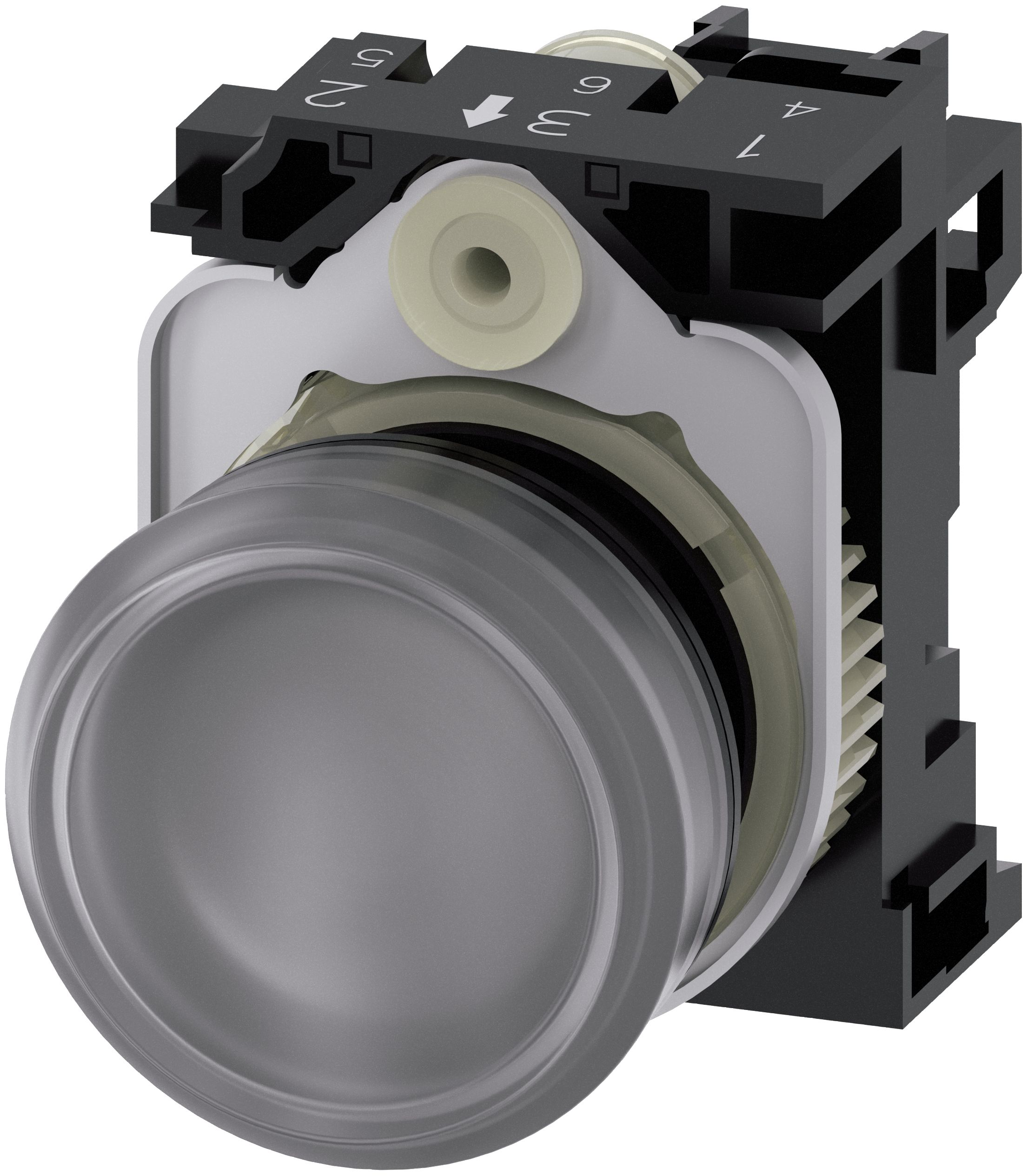 Indikatorlampe klar linse glat med holder led modul med integreret led 24 v ac/dc skrue