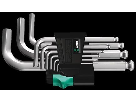 Wera 05133163001, L-formet unbrakonøgle, Metric, 9 stk, 1.5,2,2.5,3,4,5,6,8,10 mm, 25 mm, 78 mm