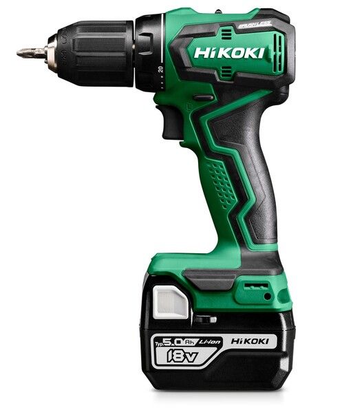 Hikoki DS18DDWPZ, Eldriven skruvdragare, Pistolhandtag, 1/2, Svart, Grön, Borstlös, 1700 RPM