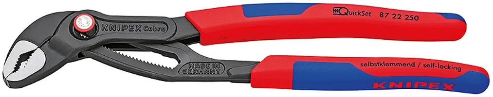 Knipex 87 22 250, Tunge-og-spids tang, 5 cm, 4,6 cm, Krom-vanadium-stål, Blå, Rød, 250 mm