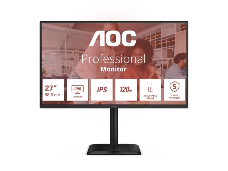 Aoc E4 Q27e4u, 68,6 Cm (27"), 2560 X 1440 Pixel, Quad Hd, Led, 4 Ms, Sortieren