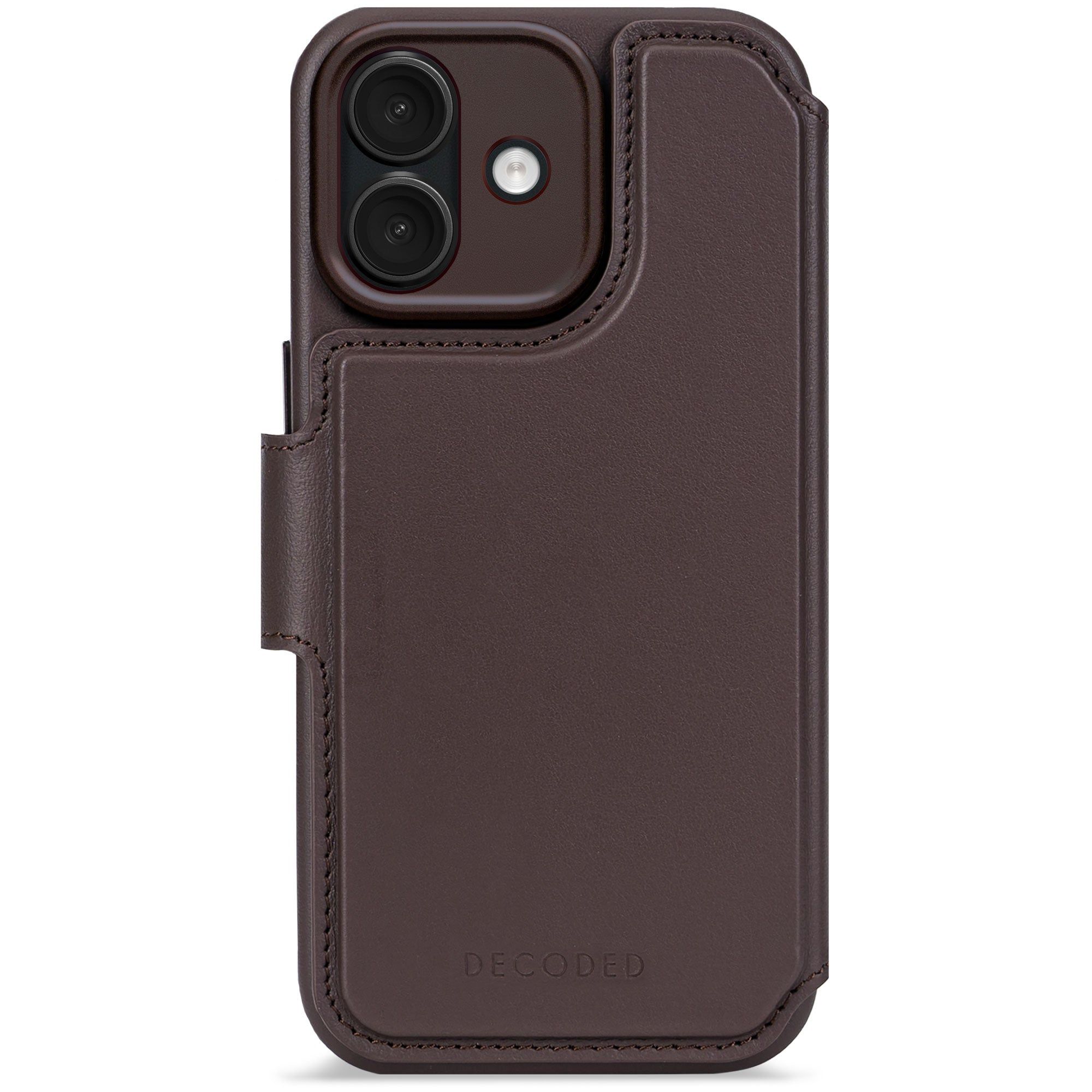 Elmarc Decoded Leather Detachable Wallet - Schützende Ledertasche Für Iphone 17 Kompatibel Mit Magsafe (Schokoladenbraun)