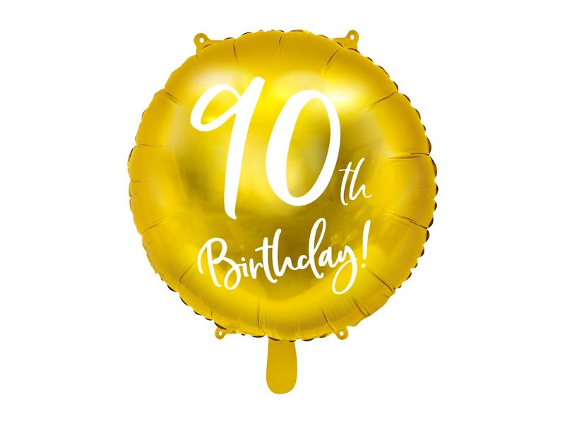 Partydeco 90Th Birthday, Gold, Rund, Folie, Geburtstag, 45 Cm, 50 Stück(E)
