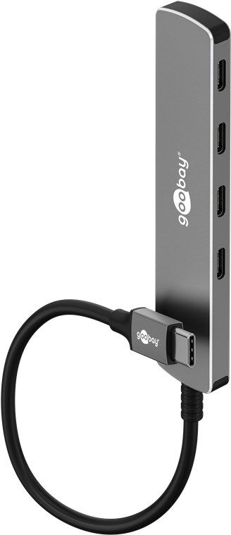 Goobay 79160, USB 3.2 Gen 1 (3.1 Gen 1) Type-C, USB 3.2 Gen 1 (3.1 Gen 1) Type-C, 5000 Mbit/s, Grå, Aluminium, Plast, 0,1 m