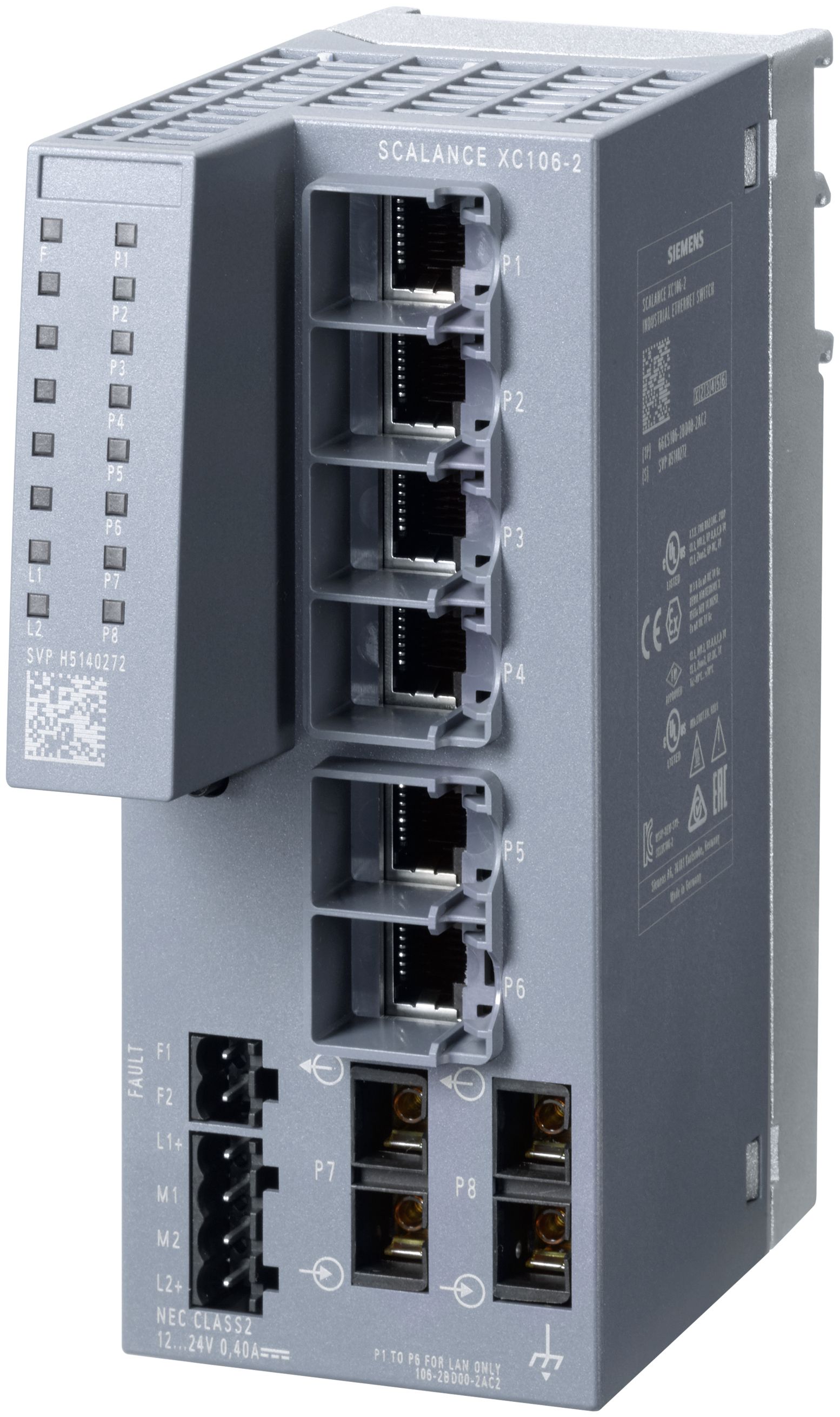 Siemens 6Gk5106-2Bd00-2Ac2 Strømforsyning-Schalter 10 / 100 Mbit/S