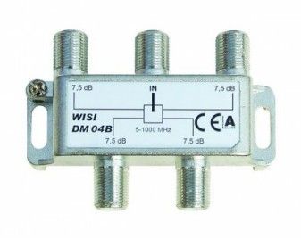 Wisi DM 04 B, Kabelfordeler, 5 - 1000 Mhz, Sølv, Hvid, F, 78 mm, 28 mm