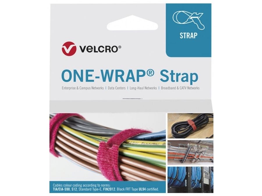 Velcro One-Wrap, Lösbarer Kabelbinder, Polypropylen (Pp), Velcro, Aqua-Farbe, 200 Mm, 13 Mm, 25 Stück(E)