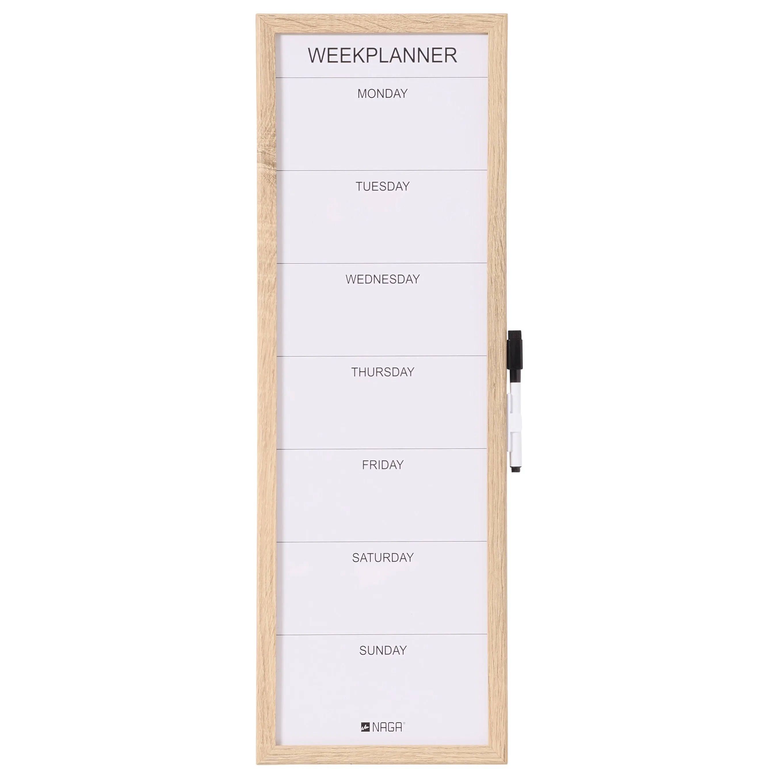 Whiteboard week planner 20x60 Wood frame | Möbler - Tavla & Displays - Glastavla | GameStuff