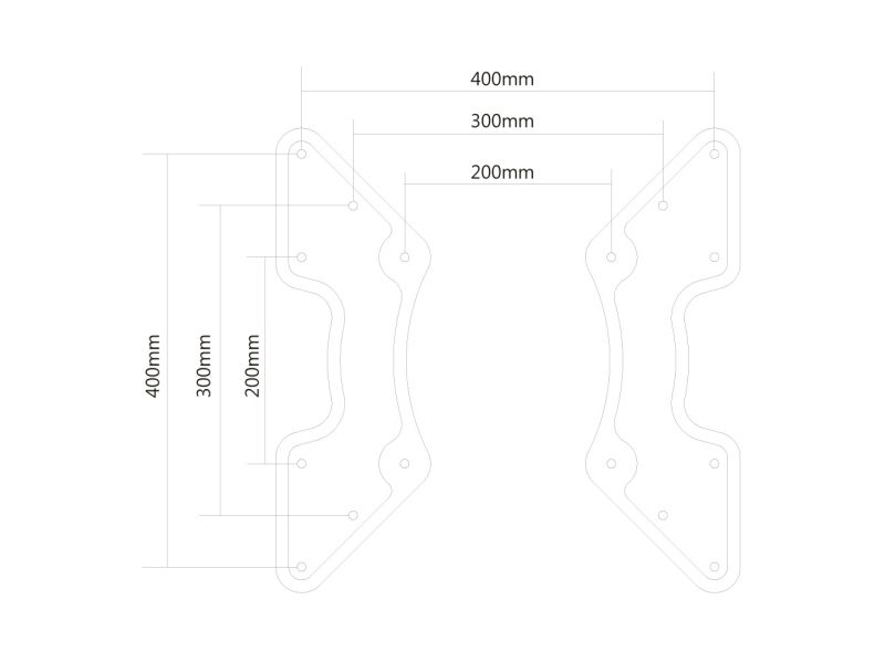 Neomounts Vesa-Platte, Schwarz, 35 Kg, 200 X 200,400 X 400 Mm, 152,4 Cm (60"), 68,6 Cm (27"), 27 - 60"