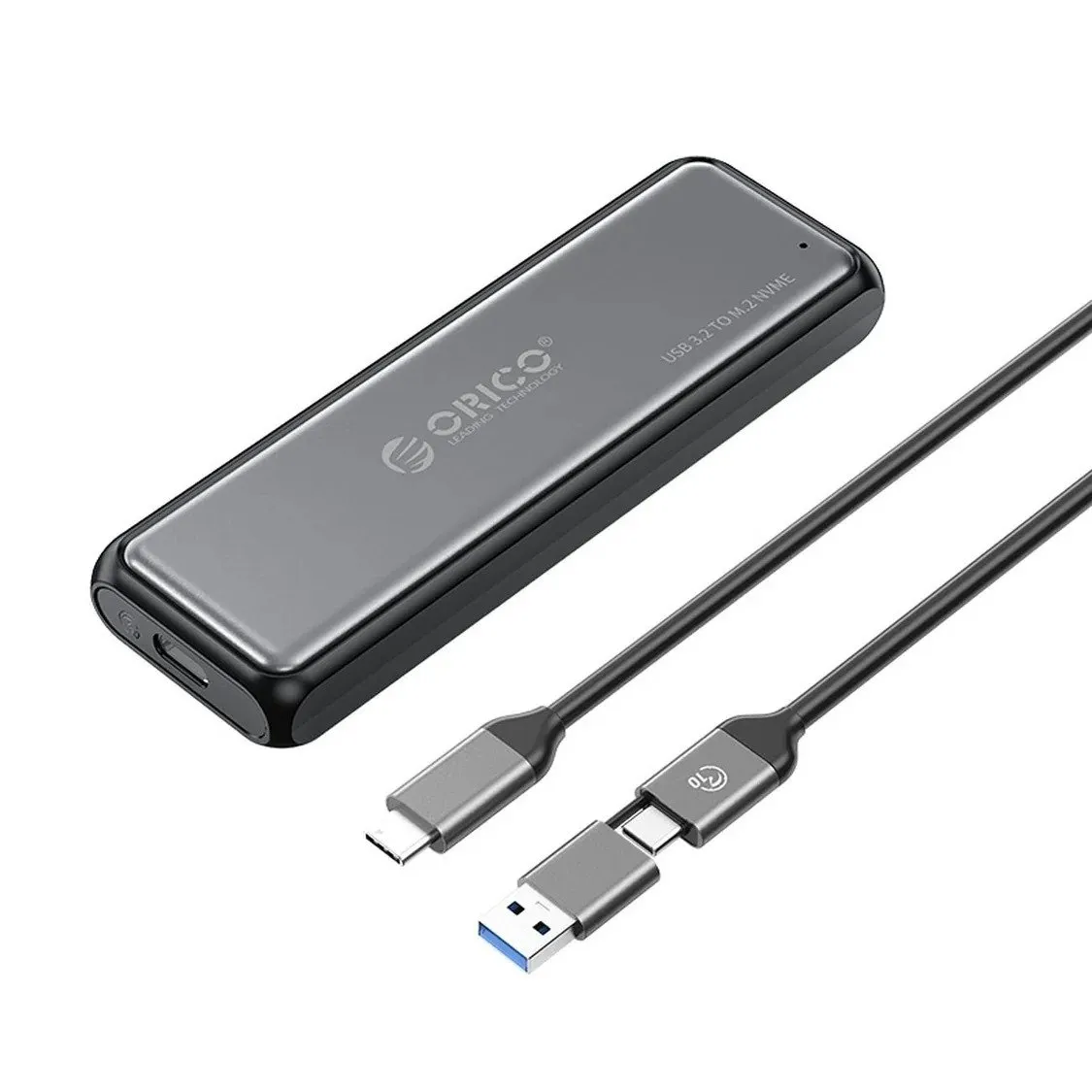 M.2 NVME USB-C 3.2 10Gbps drevlomme - grå