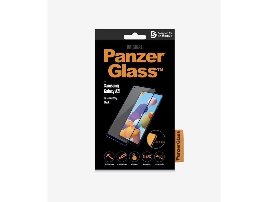 Panzerglass Samsung Galaxy A21 | Displayschutzglas, Samsung, Samsung - Galaxy A21, Trockene Anwendung, Kratzresistent, Schockresistent, Transparent