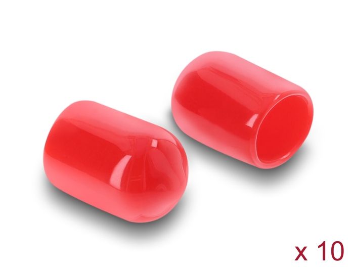 DeLOCK 60895, Rød, Silikone, 9,7 mm, 14,2 mm, 10 stk, Polybag