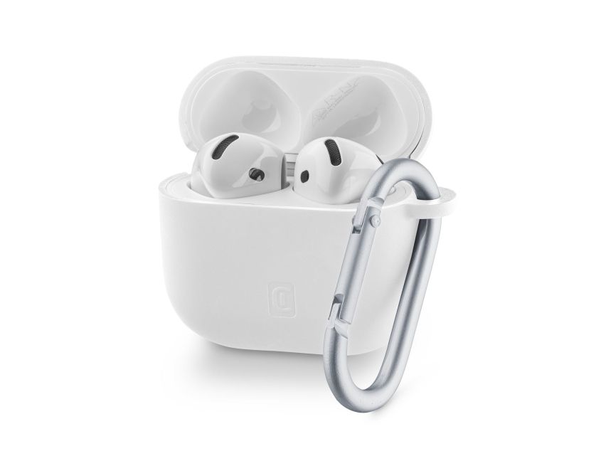 Cellularline 8018080489662, Cover, Hvid, Apple, AirPods 4, AirPods 4 ANC, Silikone, Smudsafvisende, Faldresistent, Ridseresistent