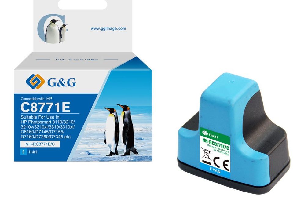 G&G Kompatibel Mit Hp 363/ C8771ee Xl-Druckerpatrone Cyan, Cyan, 11 Ml, 1 Stück(E), 700 Seiten, Einzelpackung