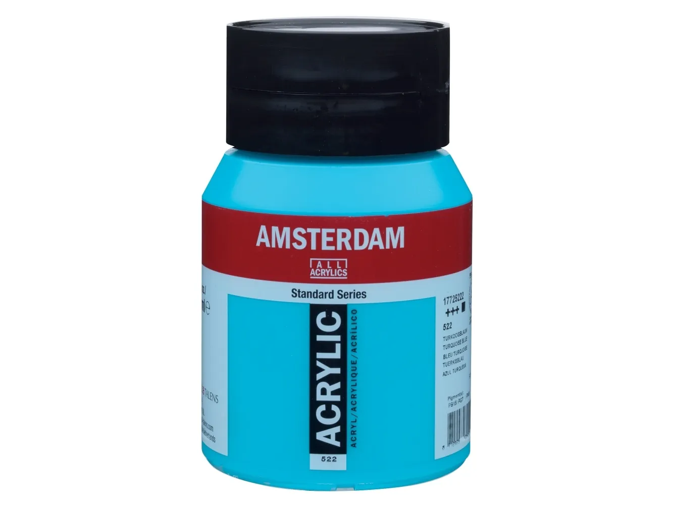 Amsterdam Standard Series Akrylburk 500 ml turkosblå 522 | Skola & Hobby - Konstmaterial - Akryl & Akvareller | GameStuff