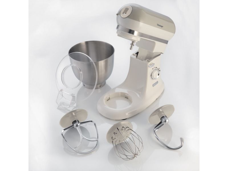Ariete 00C158803ar0, 5,5 L, Beige, Chrom, Weiß, Drehregler, Kneten, Mixen, Edelstahl, 1200 W