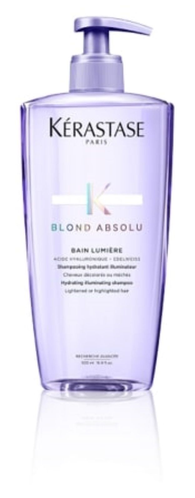Kerastase BLOND ABSOLU, Schampo, Blont hår, Blond, 500 ml, Fuktgivande, Shine, Pumpflaska