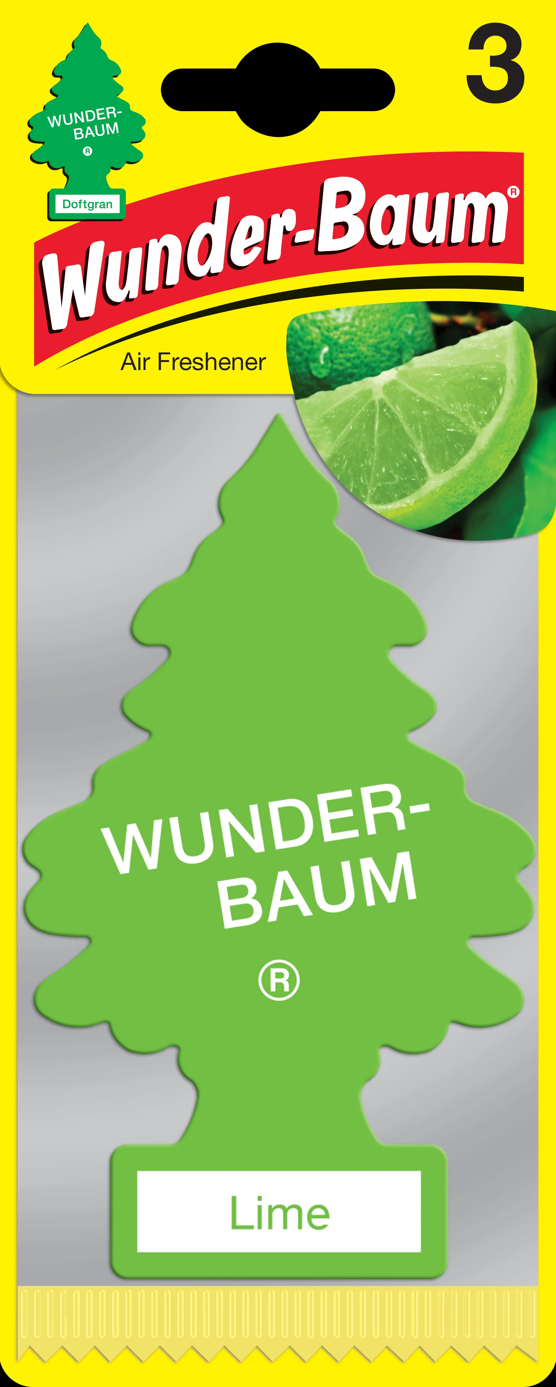 Wunder-Baum Scented Tree Lime - 3 st. | Bilvård & Biltillbehör - Interiör Bilvård - Luftfräschare | GameStuff