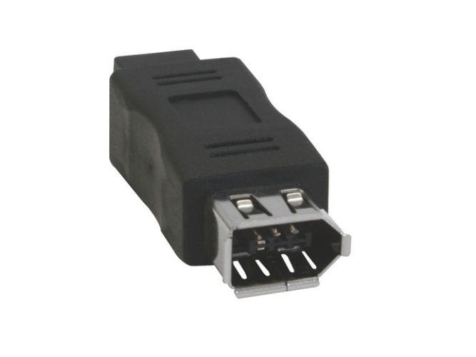 Inline Firewire Adapter, 6Pol Buchse/9Pol Stecker, 6Pin Female, 6-Pin, Schwarz