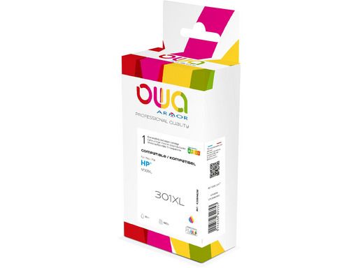 Owa - 18 Ml - Farve (Cyan, Magenta, Gul) - Kompatibel - Genproduceret - Blækpatron (Alternativ Til: Hp 301Xl) - For Hp Deskjet 1000, 1010, 1050 Aio,