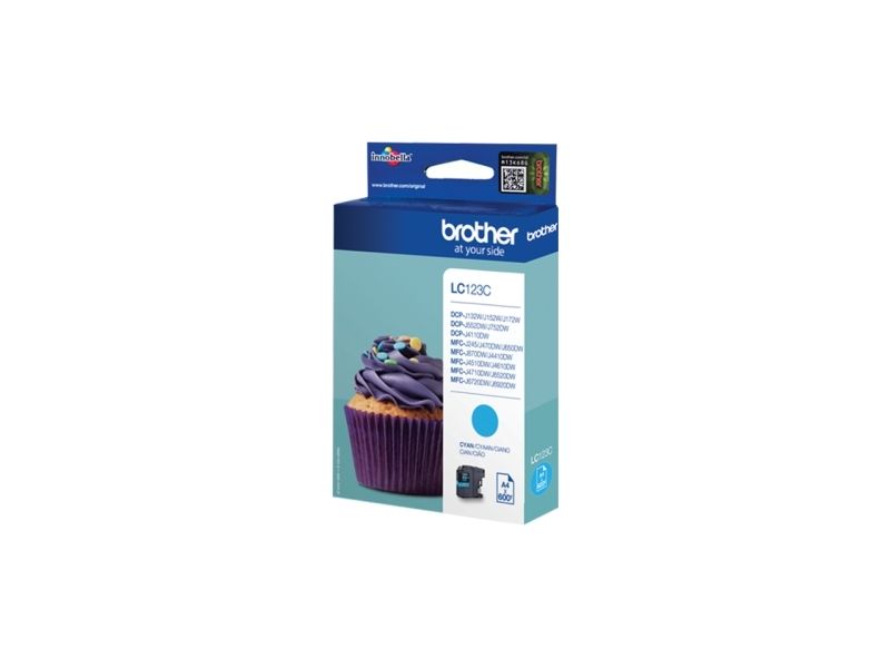 Brother Lc123c - Højtydende - Cyan - Original - Blækpatron - For Brother Dcp-J132w, Dcp-J172w, Dcp-J4110dw, Dcp-J552dw, Dcp-J752dw