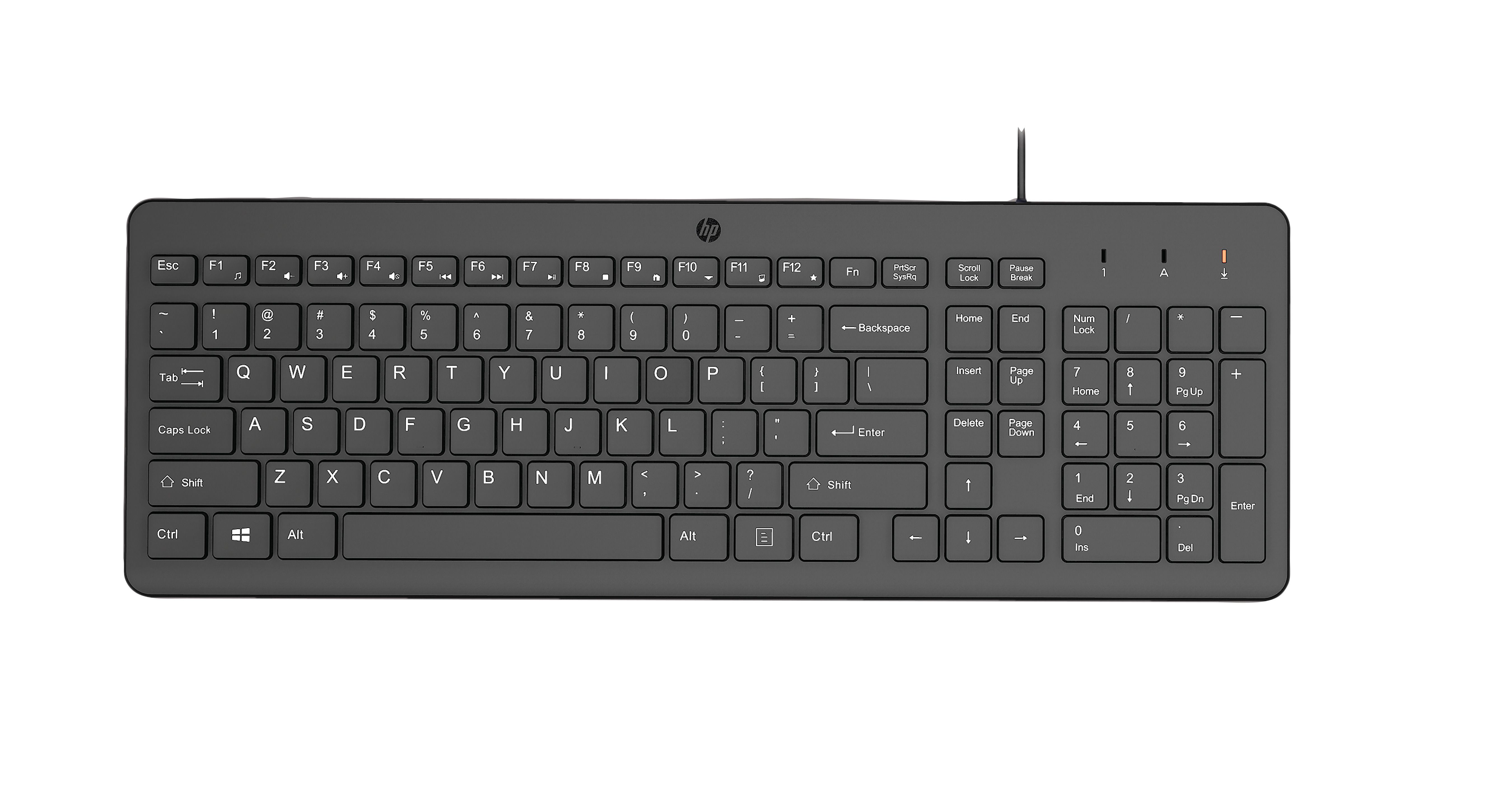 Hp 150 Kabelgebundene Tastatur, Volle Größe (100%), Kabelgebunden, Usb, Schwarz