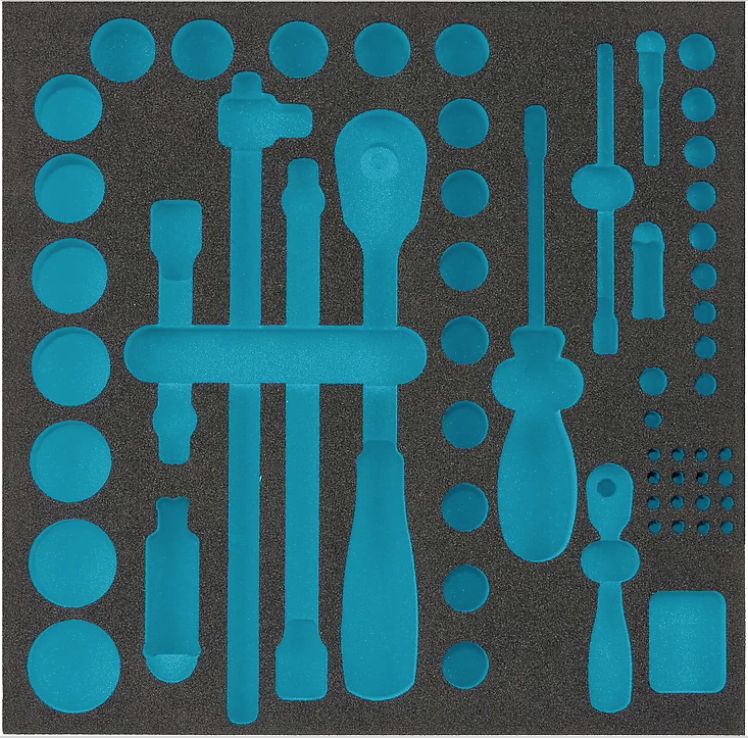 Hazet 163-224L, Schubladeneinheit, Blau, Grau, Schaum, Deutschland, 342 Mm, 344 Mm