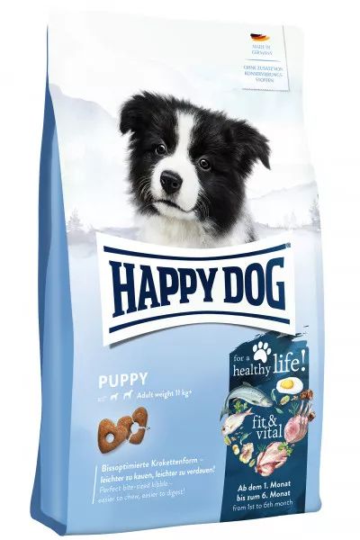 Happy Dog Fit & Vital - Puppy, Welpe, Mittelgroß (11-25 Kg), 4 Kg, Gluten-Frei