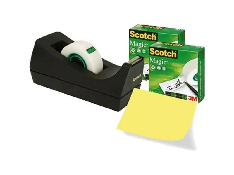 Borddispenser Scotch® C38 sort +3 ruller Magic™ 810 tape 19mm x 33m | Kontorsmaterial - Tejp & dispensrar - Tejp dispensrar | GameStuff