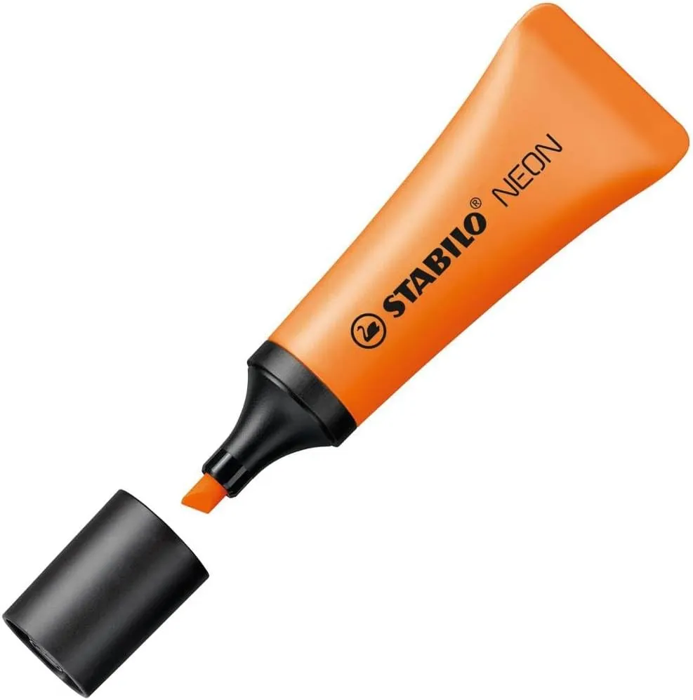 STABILO Neon Markerpenna Orange - (10 st.) | Skrivredskap - Överstryckningspennor | GameStuff